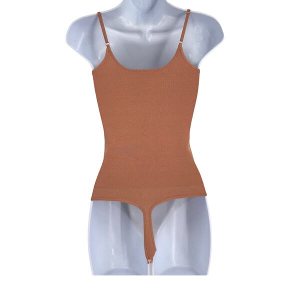 A.L.C. Shana Thong Back Bodysuit XS Sweetheart Neck Ponte Knit Rose Pink - Picture 5 of 8